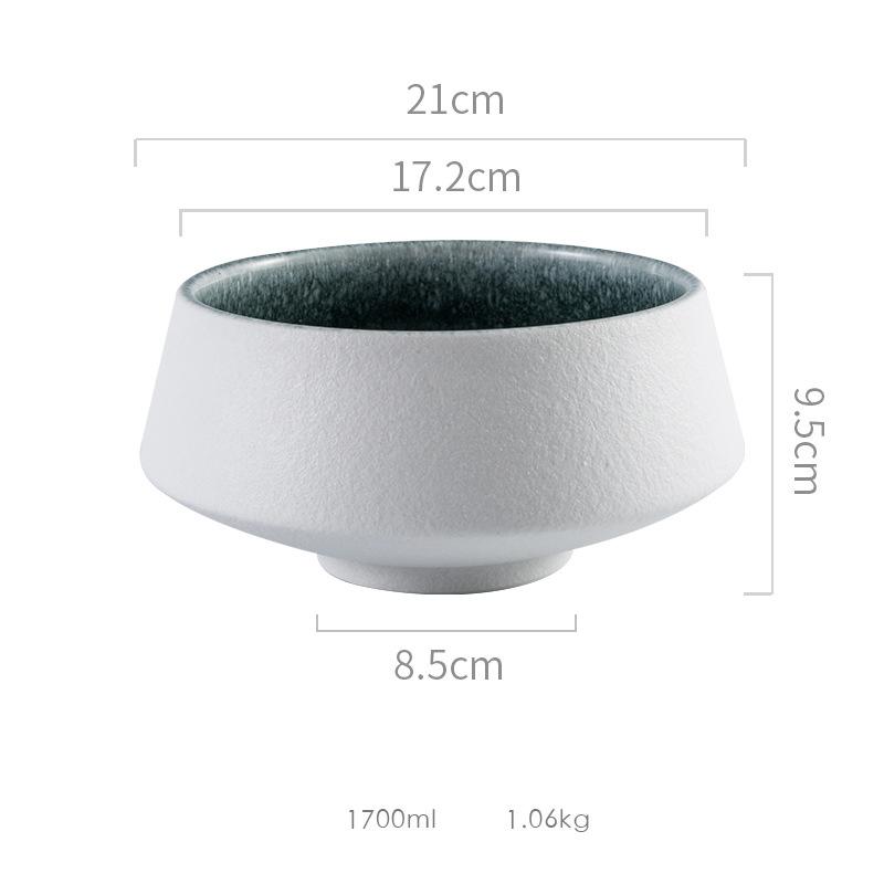 Kreatywna Miska Ceramiczna na Wysokiej Stopce Gruba Miska do Zupy Miska Deserowa Miski Sałatkowe Miski na Makaron Miseczki do Przekąsek Specjalna Zastawa Stołowa do Domu