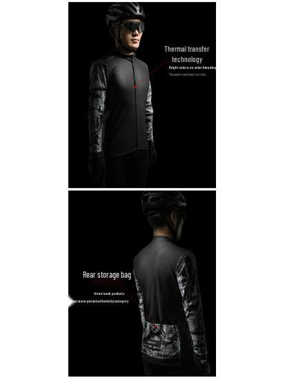 Nuckily Men's Fleece Cycling Suit - Long Sleeve Winter Set for Warmth and Cold Protection