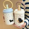500ml Insulated Water Cup Cartoon Straw Drinking Cup Large Capacity Thermos Bottle  Cold Hot Mugs
