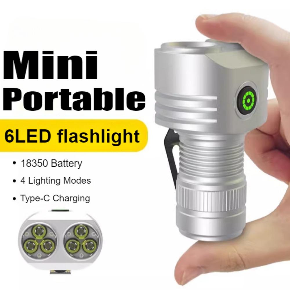 3000LM 6 LED Flashlight 4 Modes USB Rechargeable Torch Super Bright Outdoor Camping Light with Magnetic Emergency Work Lamp