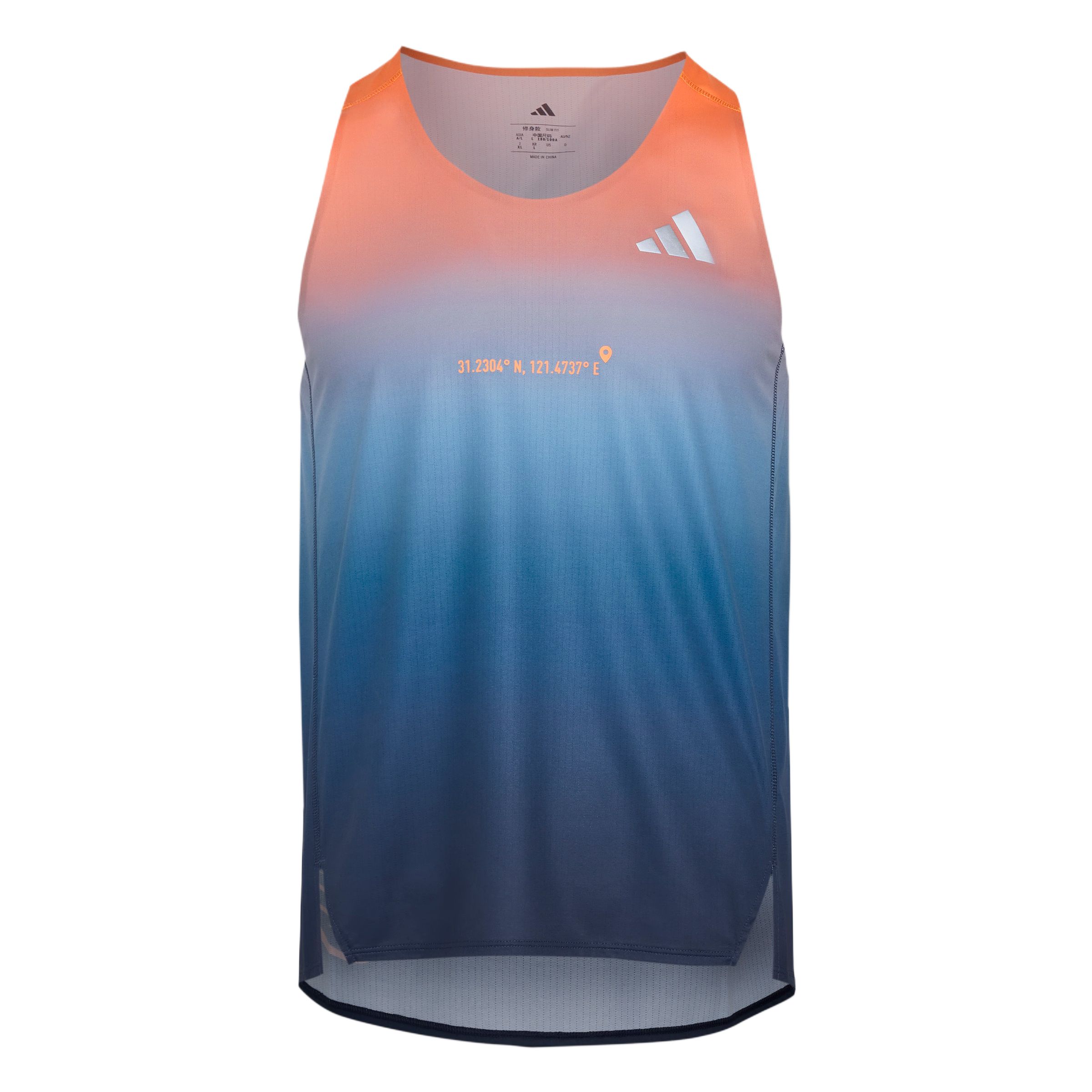 

Adidas Marathon Shanghai Half Event Tank Top Gradient Round Neck Slim Fit Sleeveless Running Vest Men tops KU5586 XS