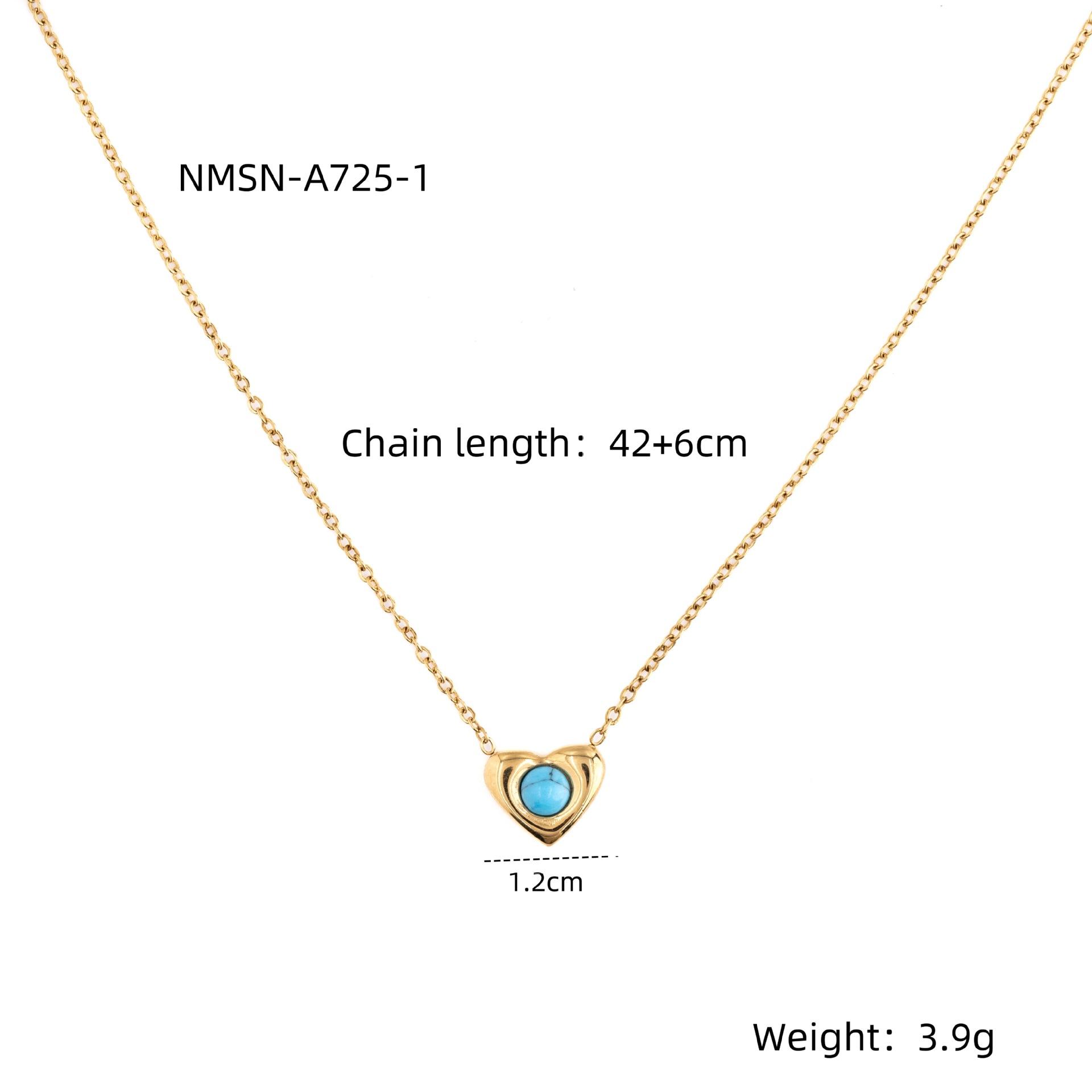 GEMCHIC Women s Heart Pendant Necklace with Turquoise Beads Layered Gold Chain Fashion Jewelry