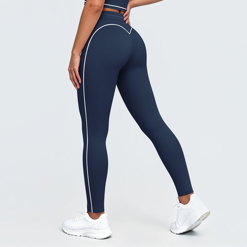 New contrasting color tight high elastic breathable yoga suit six-piece sports running fitness yoga suit women