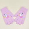 Cartoon men's and women's new children's winter all-finger knitted warm and velvet finger cute boys' gloves