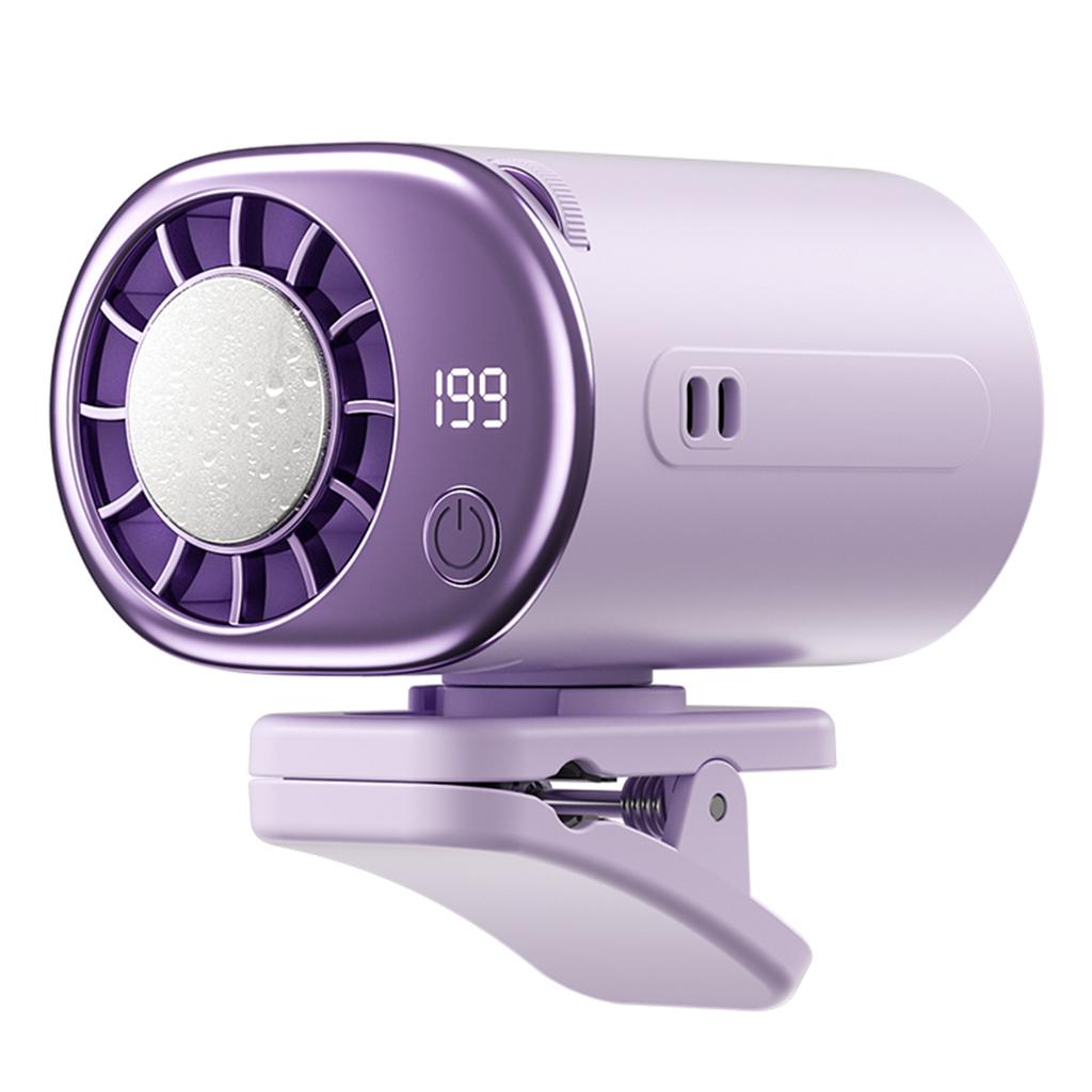 USB Car Clamp Cooler Rotatable Fan with LED Display Small Clamp Fan 199 Speeds Adjustable for Infant Kids Dogs Summer Road Trips