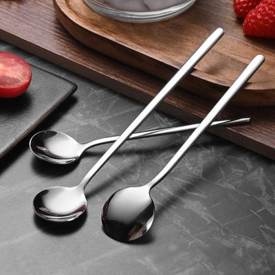 Yousheng Coffee Stirring Spoon Stainless Steel Long Handle Spoon Polished Rust-Proof Creative Dessert Spoon for Home Cafe Kitchen Tool for Stirring
