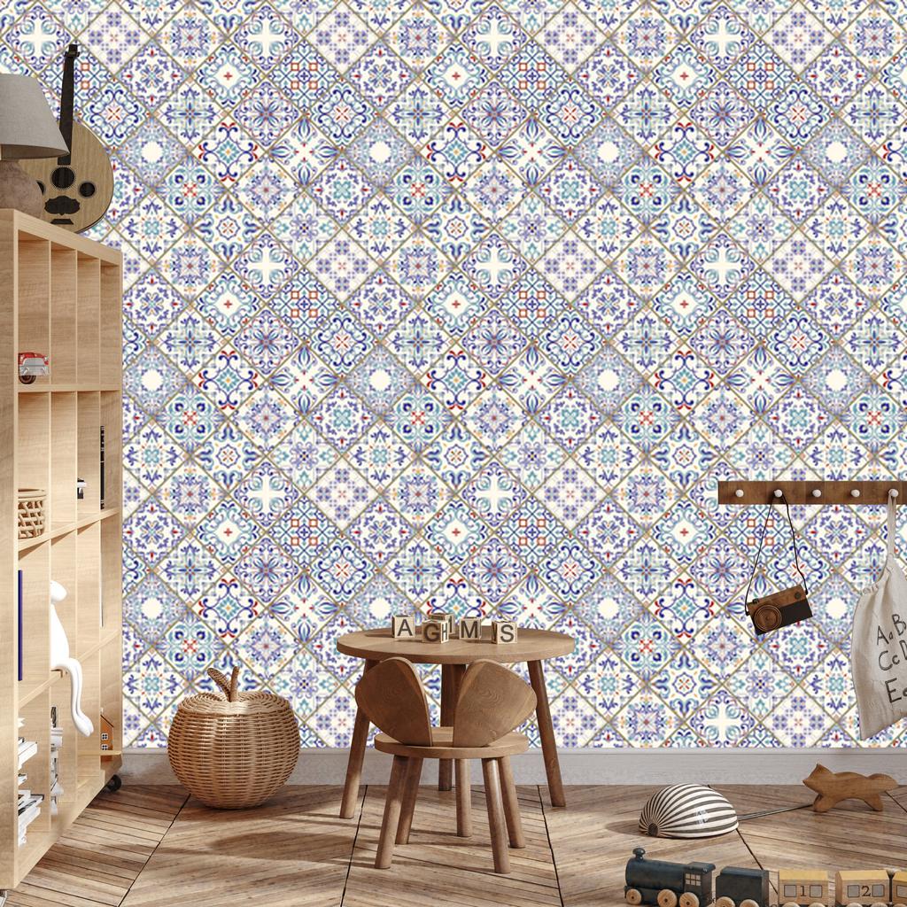 Colorful mosaic and pattern wallpaper for living room and bedroom 50x1000
