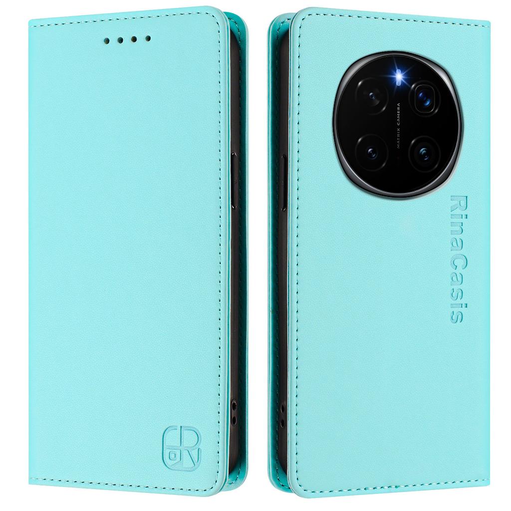 For Honor Magic7 Pro 5G Leather Case RINACASIS RC01 Phone Cover with RFID Blocking Wallet Stand