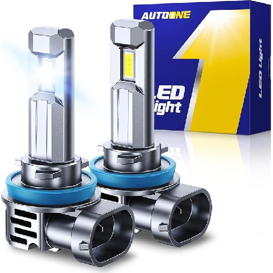 AUTOONE H11 H8 H9 LED Bulbs 40000LM For Car Halogen Fog Light Replacement, 99% Compatibility, Plug-N-Play