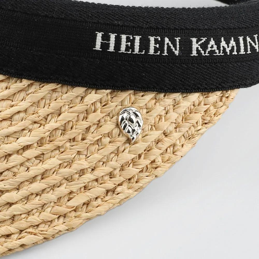 Helen Kaminski HAT52204 Naturale Nero Logo Bianco 8 Visiera