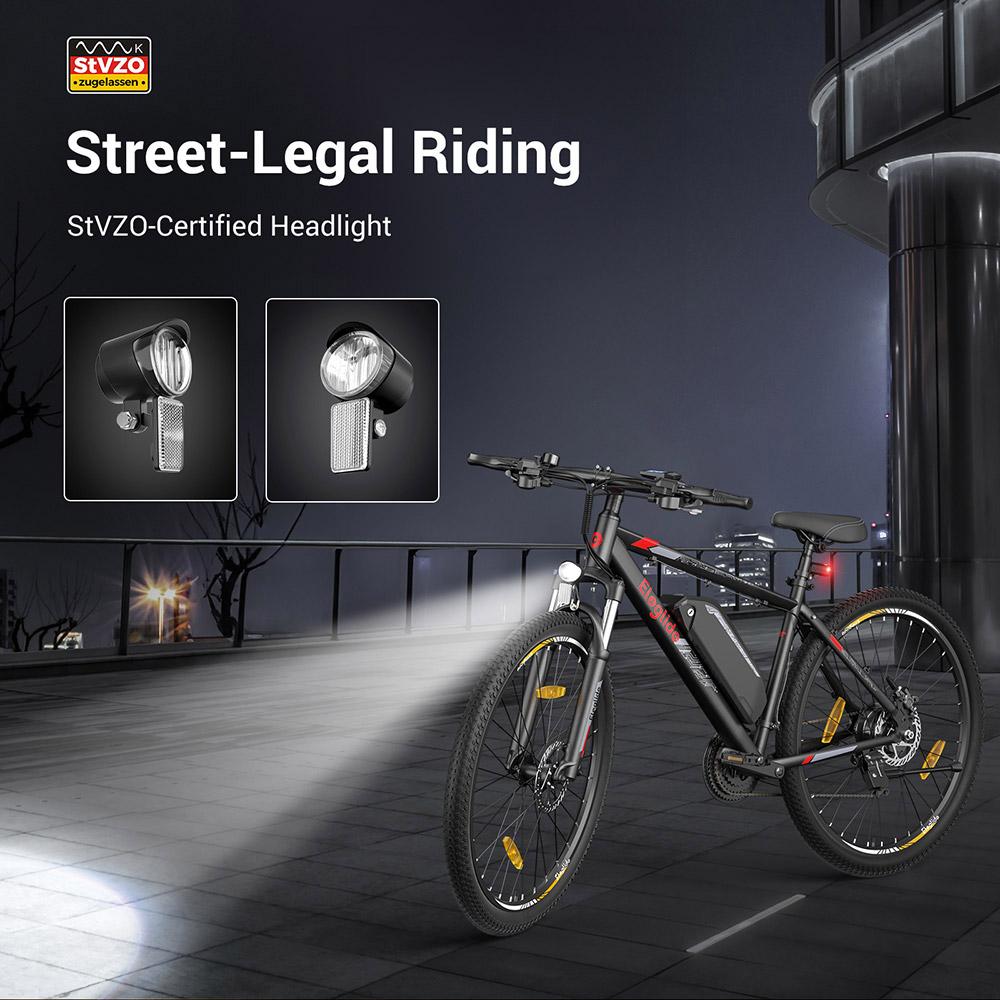 Eleglide Eleglide Mopride 2 29" Preto Plugue EU Step-Over 36V18Ah 250W Bicicleta Elétrica