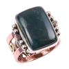 Natural Bloodstone Gemstone Handmade 925 Sterling Silver Two Tone Ring S.6 b7r04