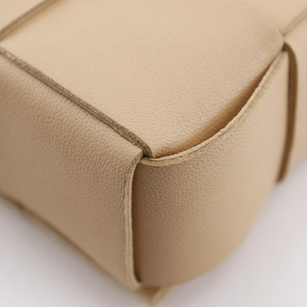 BOTTEGAVENETA Candy Cassette Shoulder Bag 666688 VMAY1 Intrecciato Beige Lambskin Unisex Used