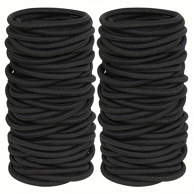 50/100pcs 3MM Black Small Hair Ties Elastic Hair Ties Ring Ponytail Holders for DIY Women Man Thick Curly Headband Accessories