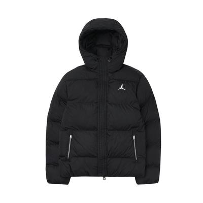 Solid Color Hooded Zip-Up Cotton Jacket Men Outerwear Black FB7312-010