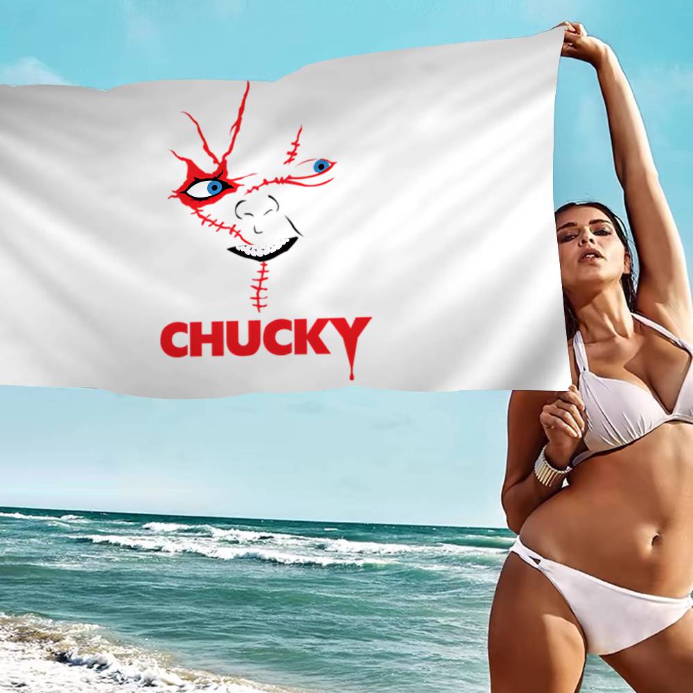 Klassischer Chucky Horrorfilm Anime Strand Schwimmtuch Weiches Saugfähiges Waschlappen Kindergeschenke Für Kinder Reise Camping Fitnessstudio