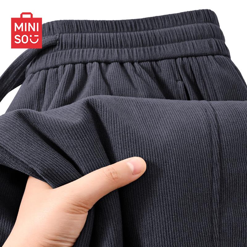

MINISO Men s American Retro Corduroy Relaxed Straight Pants 3XL