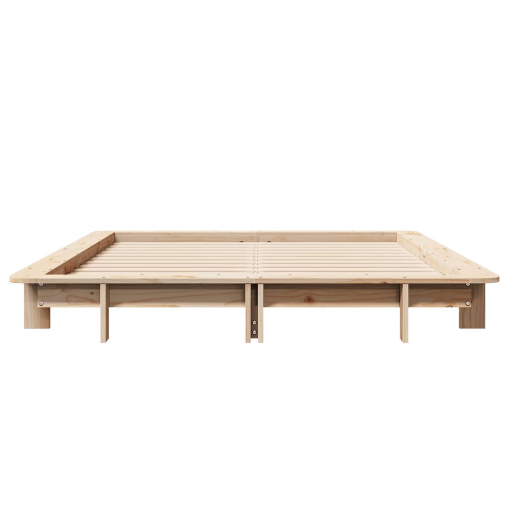 Solid Wood Bed Frame without Mattress 120 x 190 cm Pine Wood
