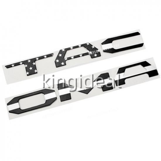 Tailgate Letter for Tacoma 2016- Nameplate 3D Black White US Flag Sticker