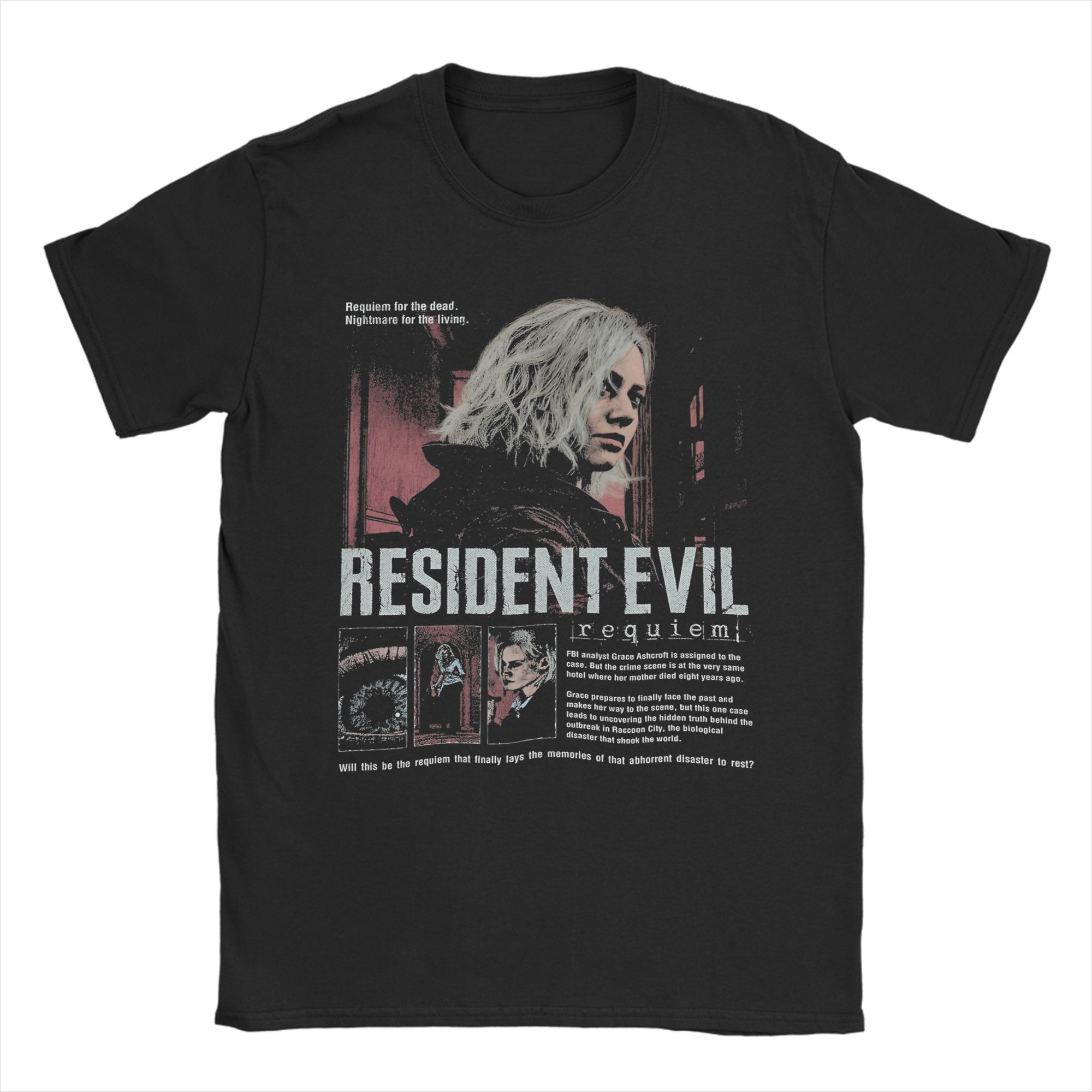 

Чоловіча футболка Grace Resident Evils Requiem RE9 Круглий виріз, коротка футболка, 100% бавовна, великий розмір S