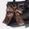 Korean Style Leopard Print Bow Keychain – Creative Autumn/Winter Fabric Ribbon Pendant