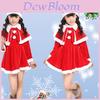 Soft Cotton Blend Children's Christmas Apparel Red Santa Suit For Boys And Girls