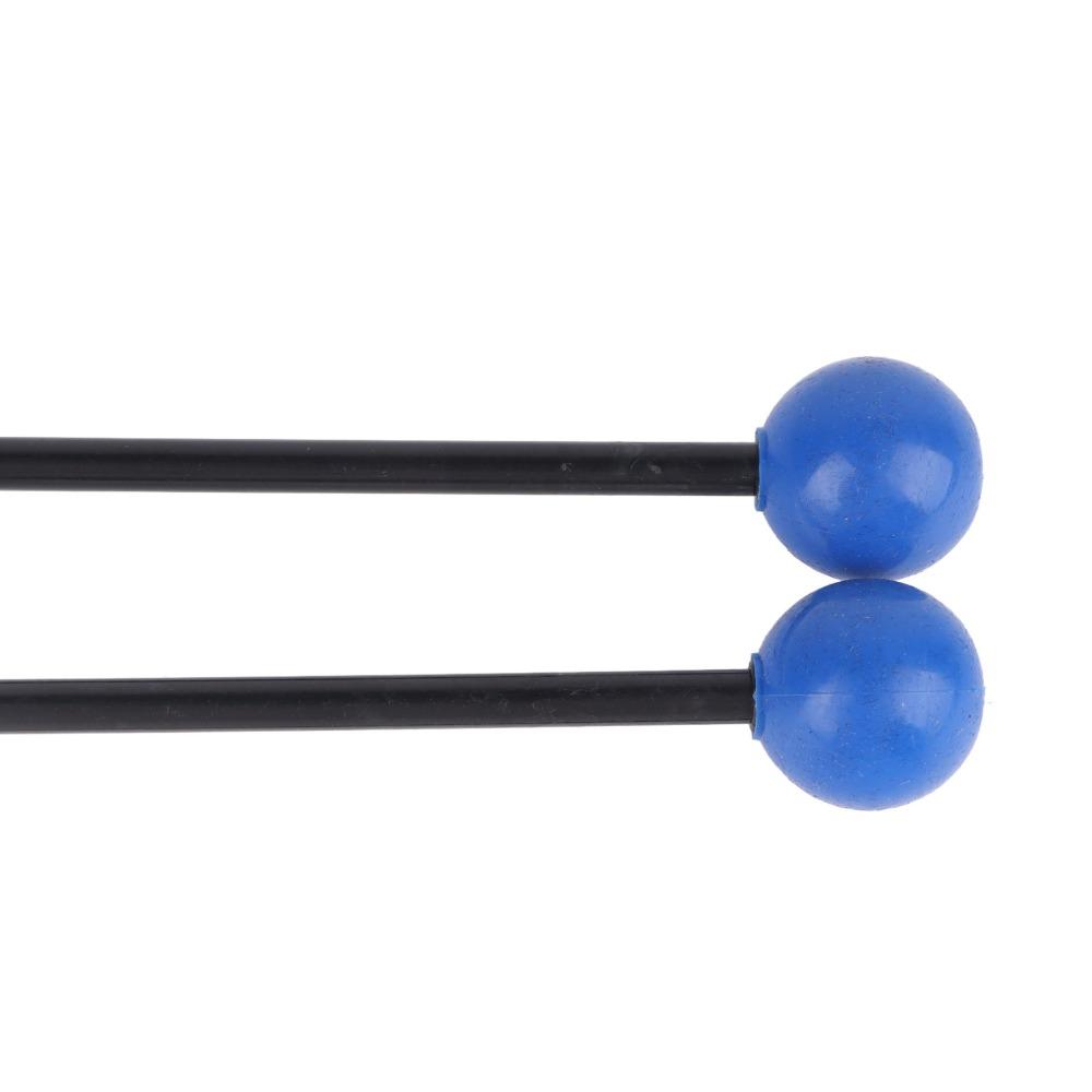 2PCS Black Rod+Blue Head Percussion Mallets Comfortable Grip Instrument Mallets  For Percussion
