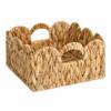 Natural Water Hyacinth Storage Basket Handwoven Open Top Handwoven Storage Basket Sturdy Multipurpose Wicker Organizer Tray