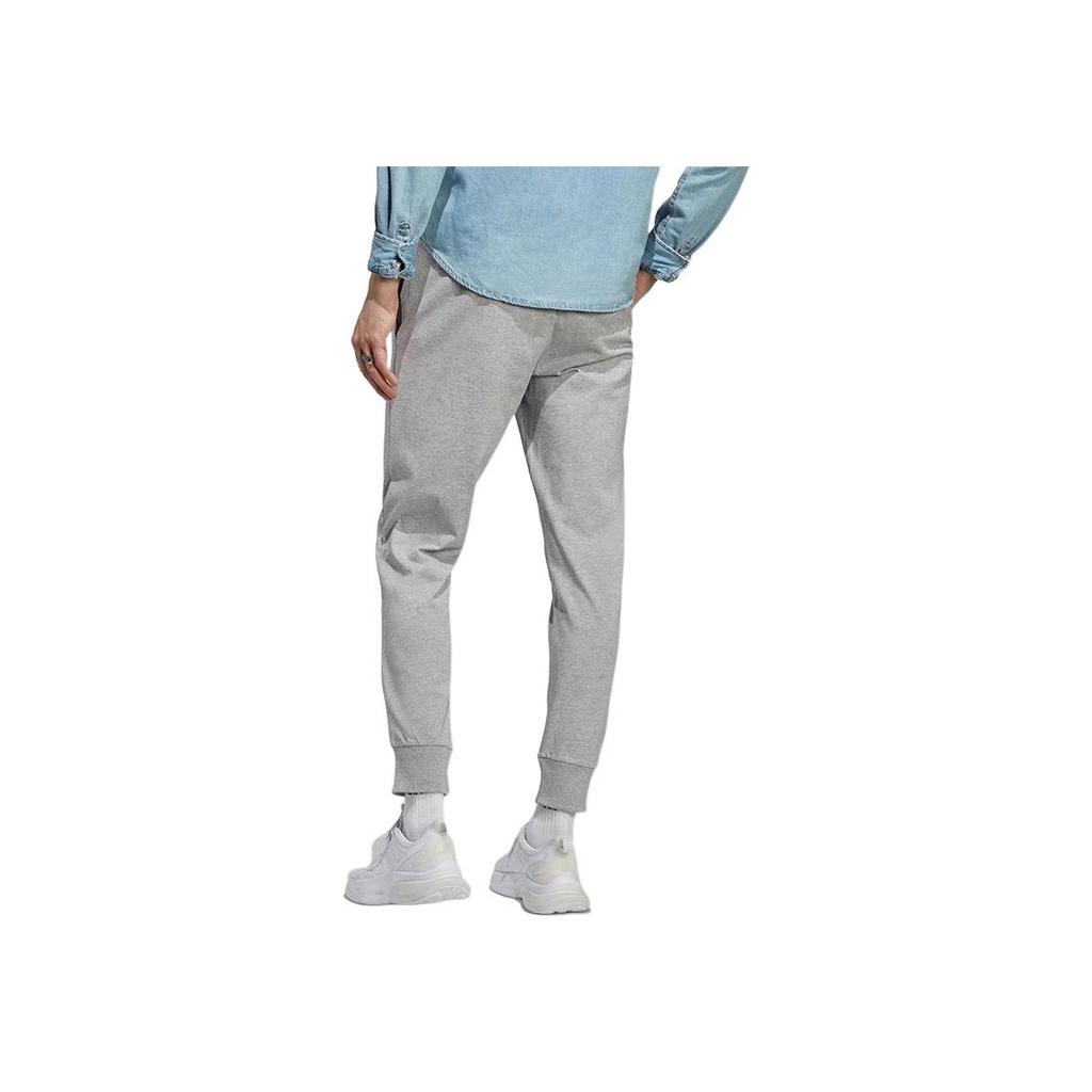 adidas Solid Color Logo Drawstring Joggers Men Bottoms Grey IC9419