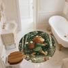 Forest Flower Basket Animals,Round Area Rug,Carpet Rug for Living Room Bedroom Sofa Playroom Decor,Non-slip Floor Mat