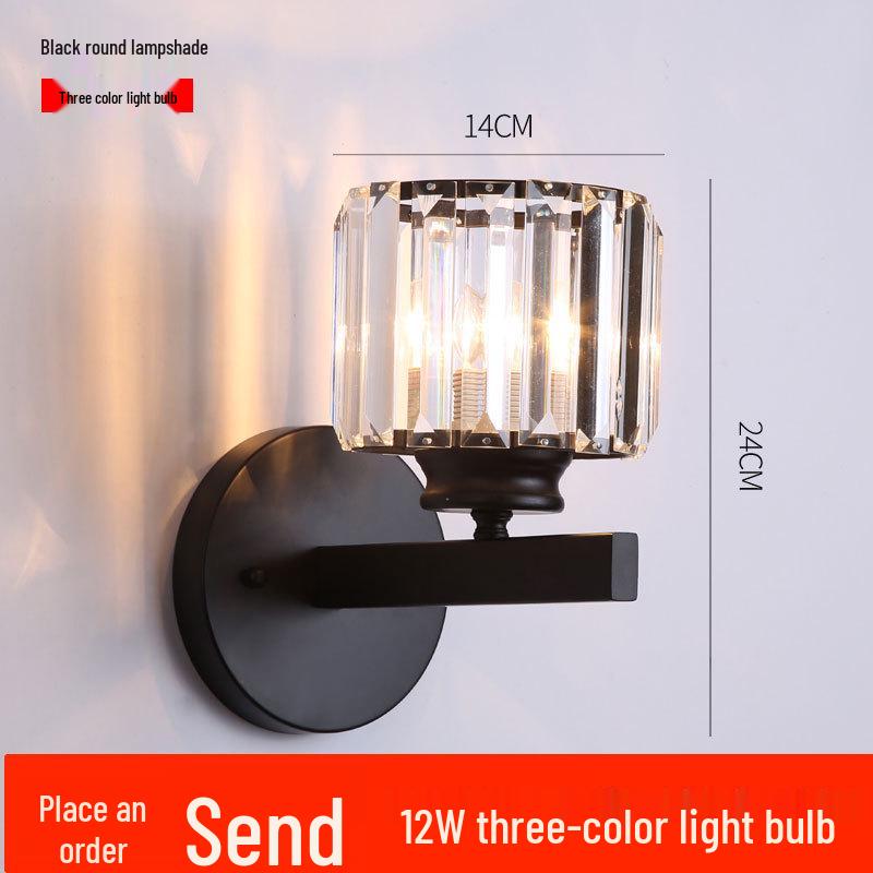 Modern American Crystal Wall Lamp - Bedside, Living Room, Hallway Decorative Light Fixture