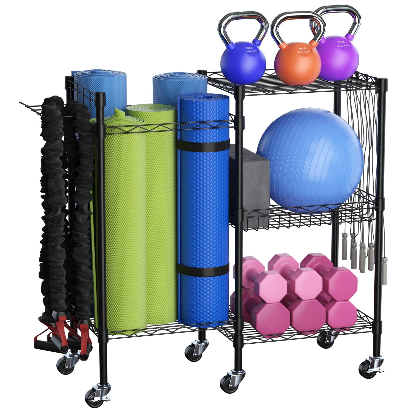 

Tcatec Хранение для домашнего спортзала Хранение коврика для йоги Хранение оборудования для домашнего спортзала Коврик для йоги Йога Пена Сопротивление Аксессуары для спортзала для женщин и Оборудование для тренировок чёрный