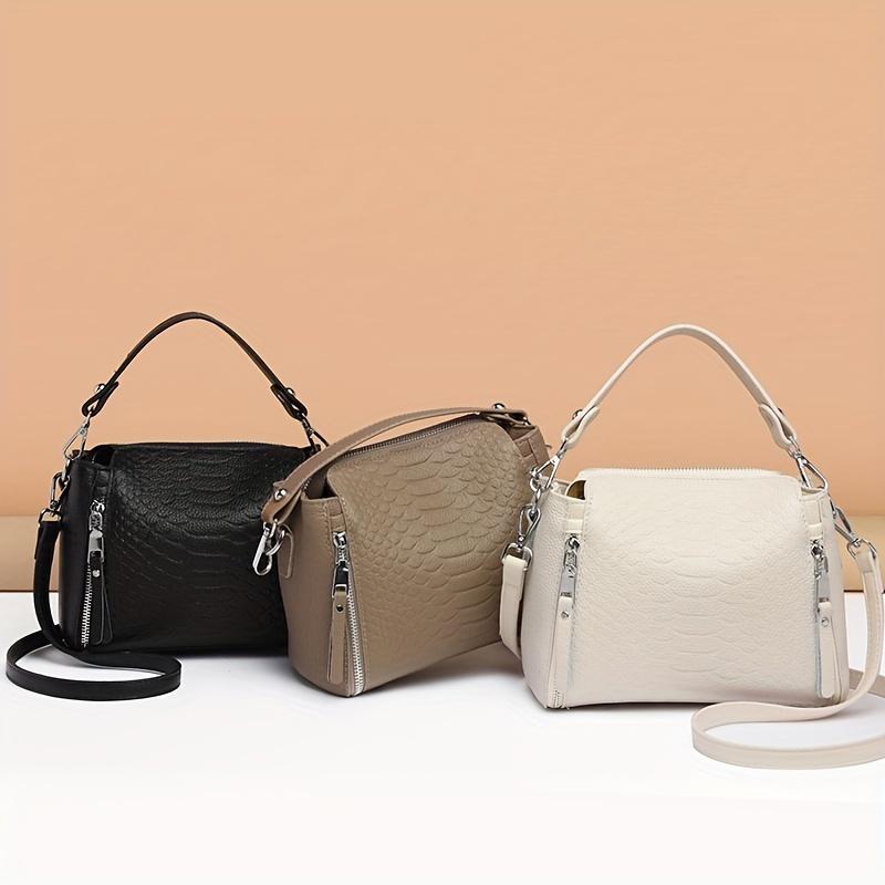 Women's fashion snake embossed shoulder bag, portable handbag, perfect for daily use