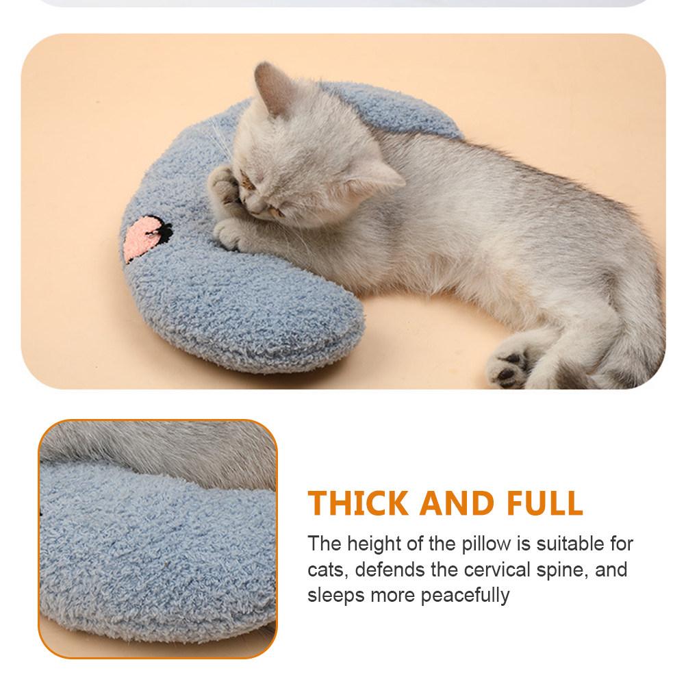 Pet Neck Sleeping Pillow Premium Lightweight Soft Breathable U-Shaped Cushion for Cats Neck Protection Sleep Cushion Portable