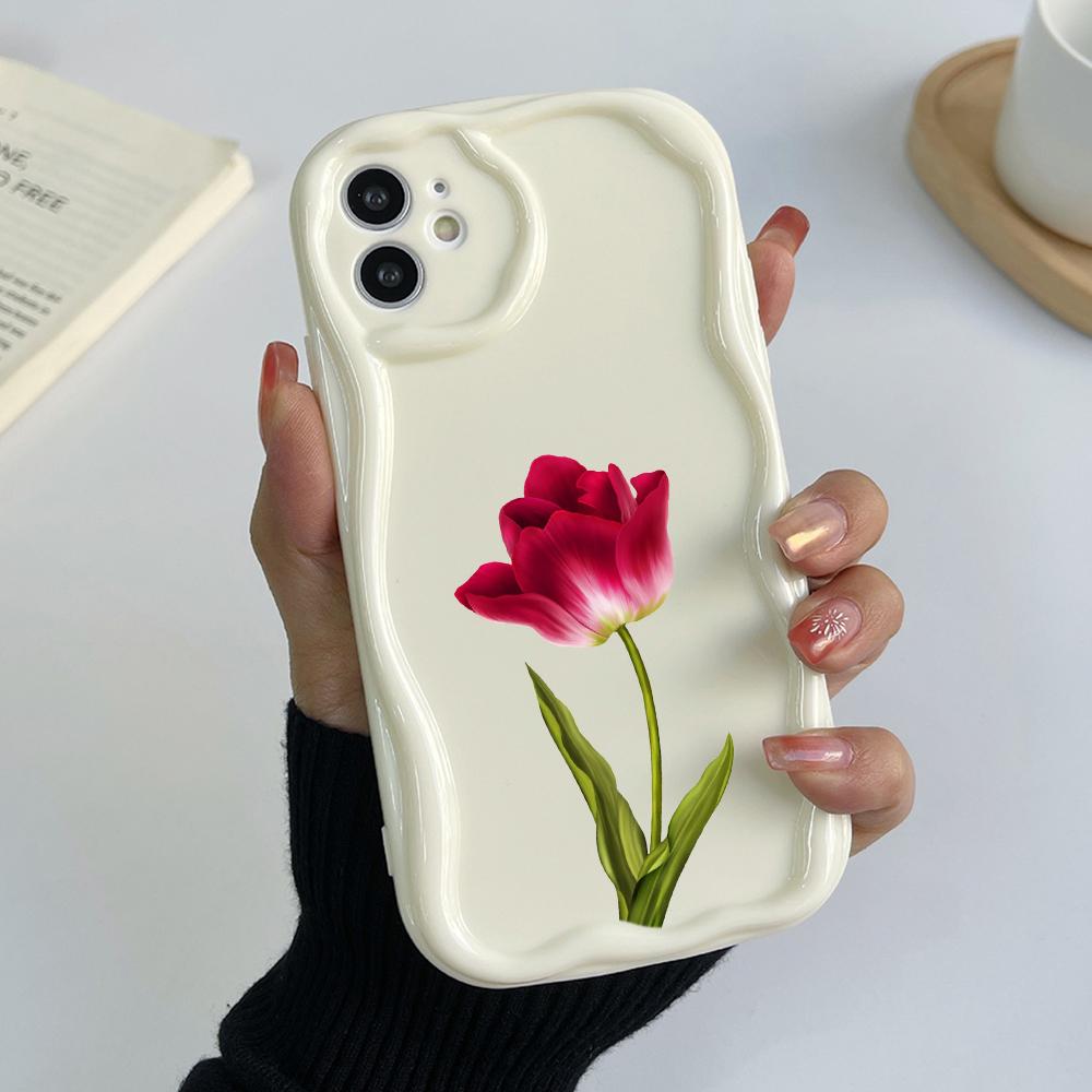 LZ16 flower Clear Soft Wave ტელეფონის ქეისები Xiaomi 11 Lite Redmi Note 13 12 8 Pro 9 12C A3 Infinix Smart 8 Tecno Protection უკანა ყდა