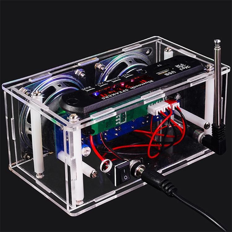 DIY bluetooth Speaker Kit with FM Radio 87.5-108MHZ DIY Soldering Project Practice Electronic Kit Solder Assembly Support U Disk
