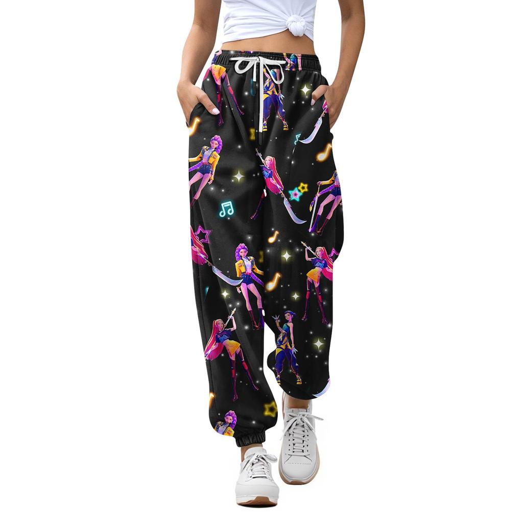 Women's Casual Fashion Print Casual Drawstring Elasticated Waist Drawstring Pants