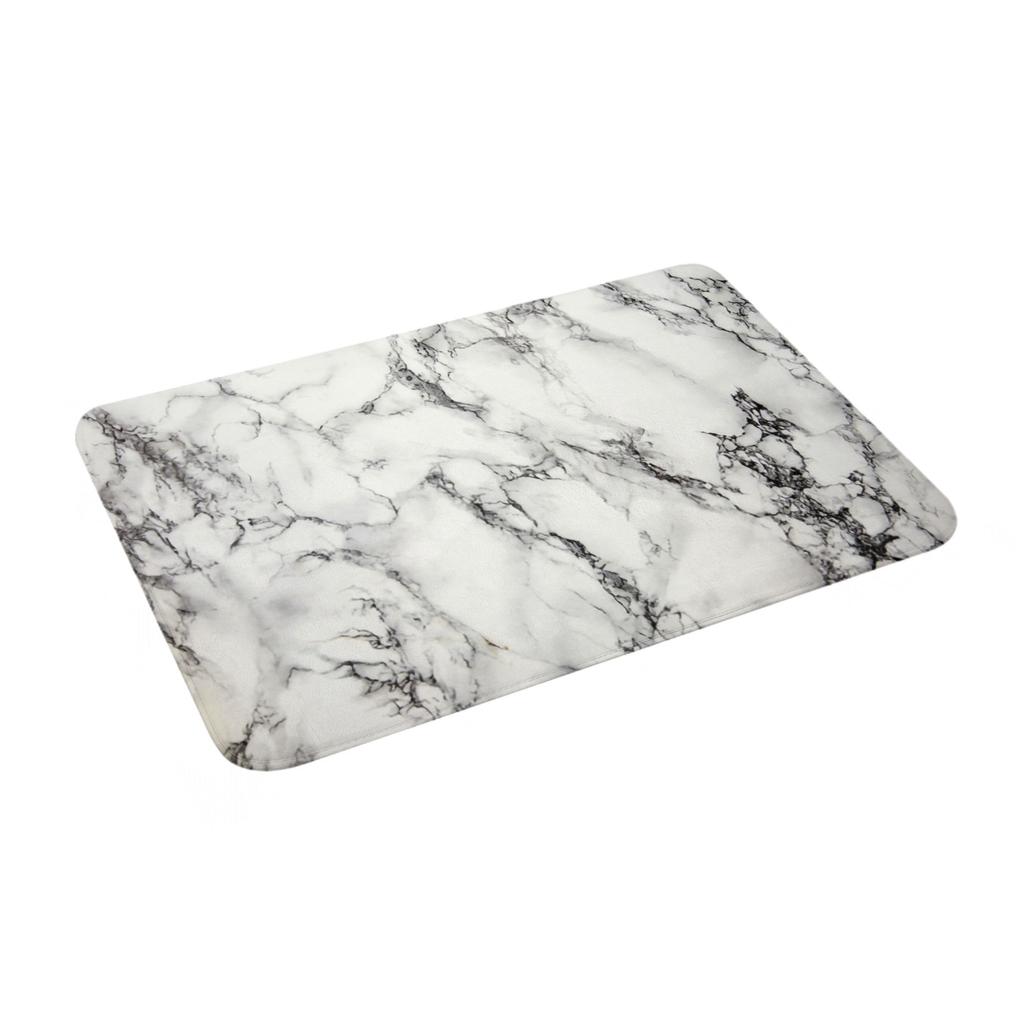White Marble Texture Doormat Mat Anti-Slip Abstract Art Kitchen Bathroom Balcony Rug Carpet 40*60cm