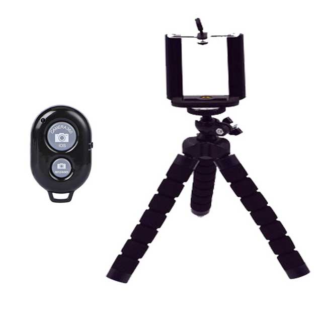 Bærbar telefonstativ Svamp blekksprutholder Mini smarttelefonklips for iPhone Fleksibelt Live stativ med fjernkontroll for Xiaomi