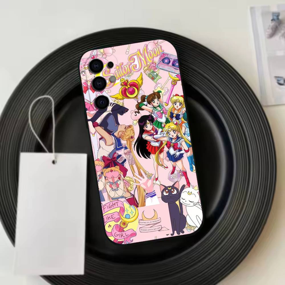 Sailor M-Moons Phone Case For Samsung S25,S24,S21,S22,S23,S30,Ultra,S20,Plus,Fe,Lite,Note,10,Black Cover
