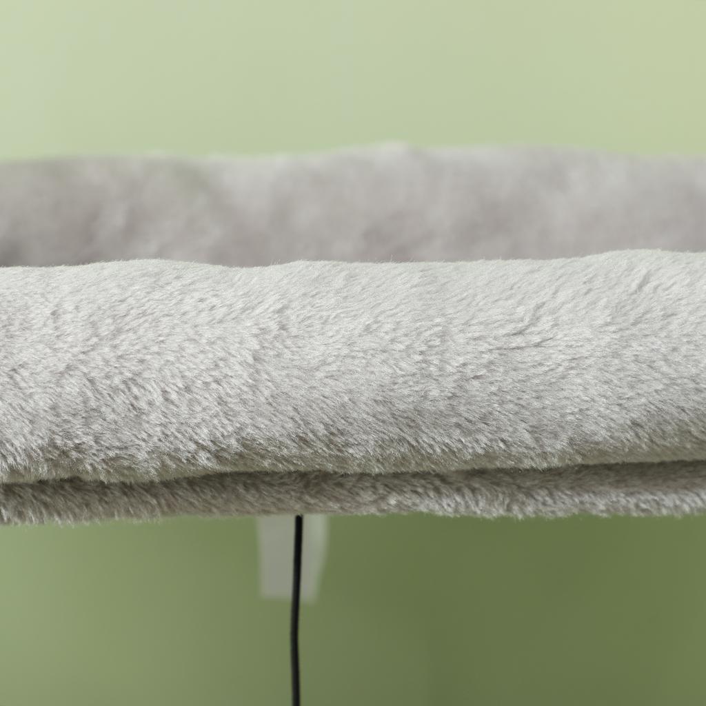 132cm Cat Tree W/ Scratching Posts, Pad, Cat Bed, Cat House, Jumping Platform, Grooming Brush, Anti-Tip Kit, Light Grey