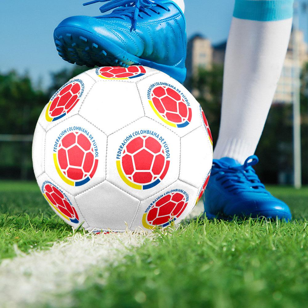Colombia national football logo Size 5 Soccer Ball, Machine-Stitched PVC, Durable & High Bounce, All Ages Fit, fan merchandise, matches & outdoor use.