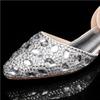 Fashion 2.5cm New Flat Heel Casual Pointed Hollow Sandals with Low Heel Shallow Mouth Water Diamond Bridal Shoes for Women Luxury 35-43