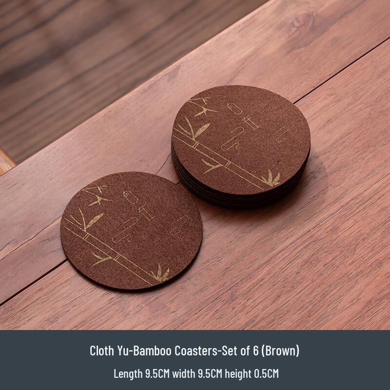 Red Rain Dots Felt Tea Coaster Set