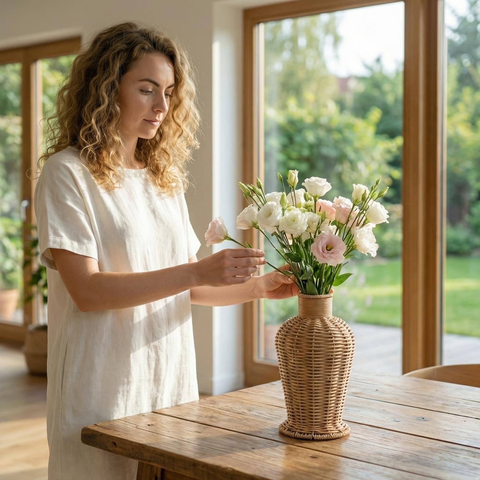 

Имитация ротанга, плетеная цветочная ваза, ваза-украшение для дома One Size коричневый