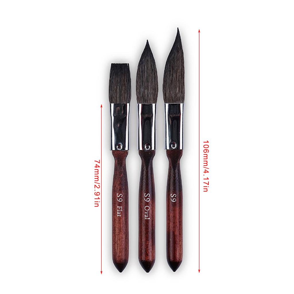 3 Pcs Squirrel Hair Painting Brush Set Artist Paint Brushes Watercolor Brush Set Drawing Brush Set Painting Supplies