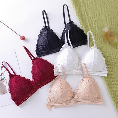Damen-BH, Dreieck-Cup-Spitzen-BH ohne Stahlschlinge, schöner Rücken, dünne BHs