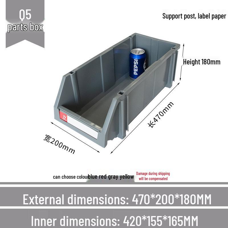 Angled Entry Heavy-Duty Plastic Storage and Organizer Box for Components and Hardware