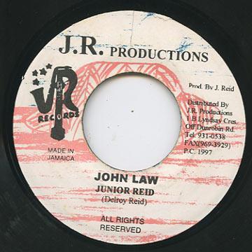 

7inch Record JUNIOR REID John Law NONE J.R. Production 1997 Jamaica Reggae Ska Dub Used