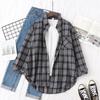 Camisa de Franela a Cuadros Fresca para Mujer 2025 Nuevas Blusas y Tops para Mujer Algodón Holgado Manga Larga Camisas Casuales Ropa Fina para Mujer